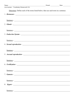 Directions: Define each of the terms listed below, then use each term