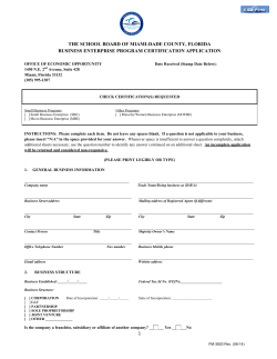 the school board of miami-dade county, florida business enterprise