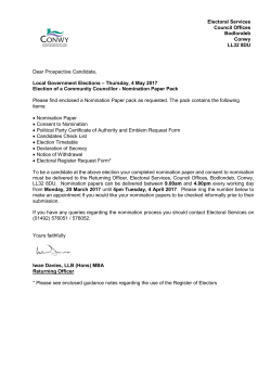 Nomination paper - Community Councillor