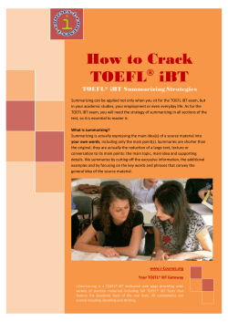 TOEFL iBT Summarizing - i