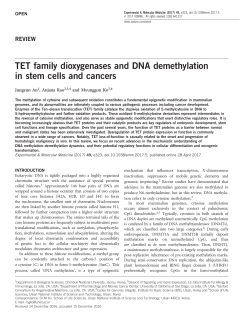 TET family dioxygenases and DNA demethylation in stem