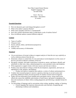(November - December) (8 weeks) - New Paltz Central School District