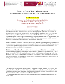 ethics in public health emergencies: an arizona code of public