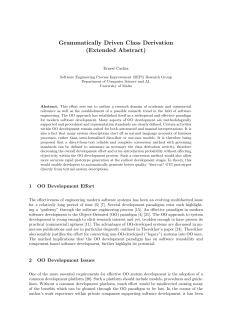 Grammatically Driven Class Derivation