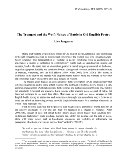 The Trumpet and the Wolf: Noises of Battle in Old English Poetry