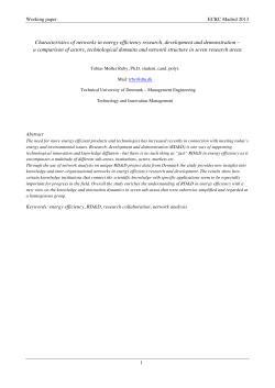 Characteristics of networks in energy efficiency research