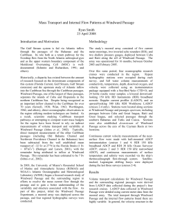 Mass Transport and Internal Flow Patterns at Windward Passage