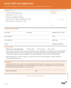 Senior TAP Card Application