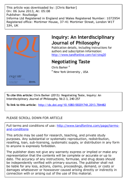 Negotiating Taste
