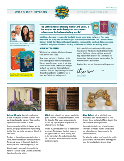 WORD DEFINITIONS - Catholic Words and Games