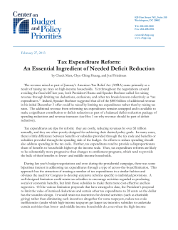 Tax Expenditure Reform - Center on Budget and Policy Priorities