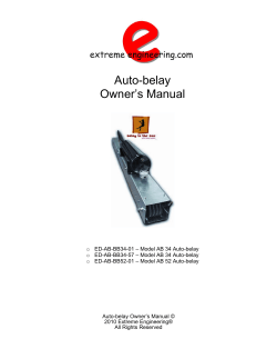 Auto-belay Owners Manual