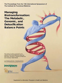 The Metabolic, Genomic, and Detoxification Balance Points