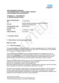 Gender identity development service for children and adolescents