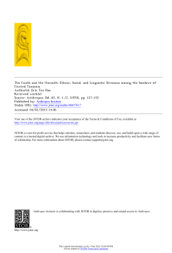 The Couth and the Uncouth: Ethnic, Social, and Linguistic Divisions