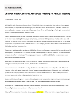 Chevron Hears Concerns About Gas Fracking At