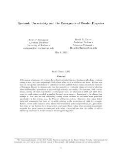 Systemic Uncertainty and the Emergence of Border Disputes