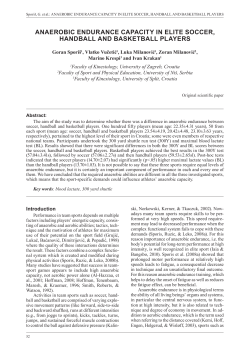 anaerobic endurance capacity in elite soccer, handball and
