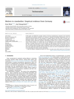 Motives to standardize: Empirical evidence from Germany.