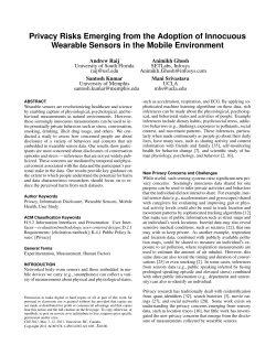 Privacy Risks Emerging from the Adoption of Innocuous Wearable