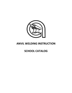 ANVIL WELDING INSTRUCTION SCHOOL CATALOG