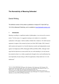The Normativity of Meaning Defended Daniel