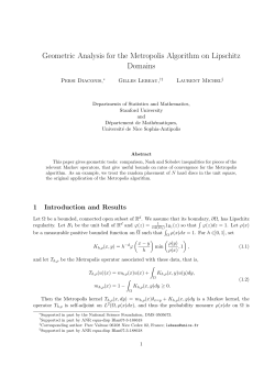Geometric Analysis for the Metropolis Algorithm on Lipschitz Domains