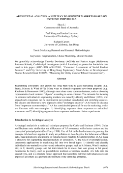 Archetypal Analysis: A New Way to Segment Markets