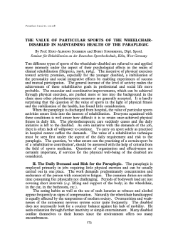 The Value of Particular Sports of the Wheelchair-Disabled