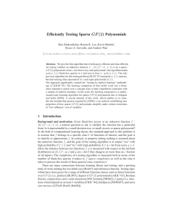 Efficiently Testing Sparse GF(2) Polynomials