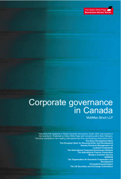 Corporate governance in Canada