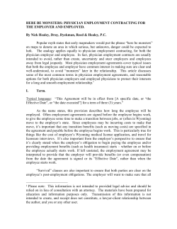 HERE BE MONSTERS: PHYSICIAN EMPLOYMENT