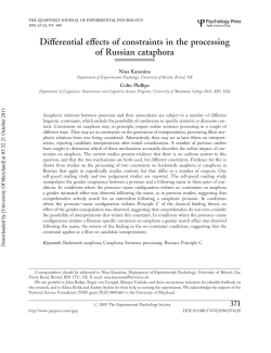 Differential effects of constraints in the processing of
