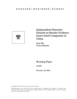 Independent Directors` Dissent on Boards