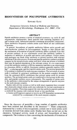 biosynthesis of polypeptide antibiotics