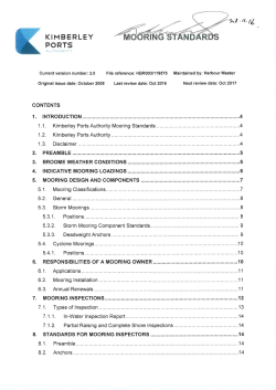 KPA Mooring Standards - Kimberley Ports Authority