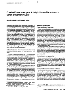 Creatine Kinase Isoenzyme Activity in Human Placenta