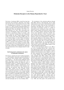 Melatonin Receptors in the Human Reproductive Tract