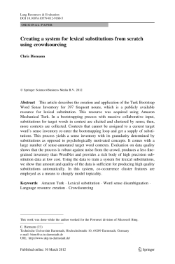 Creating a system for lexical substitutions from