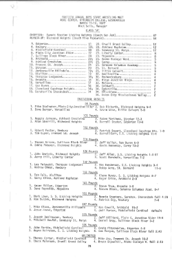 1977 Tournament Results