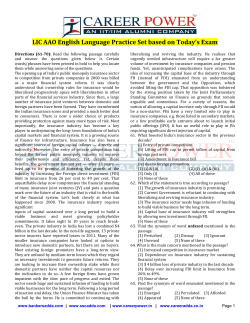 LIC AAO English Language Practice Set based on