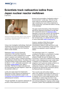 Scientists track radioactive iodine from Japan nuclear