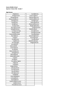 Easton Middle School Quarter 3 Honor Roll