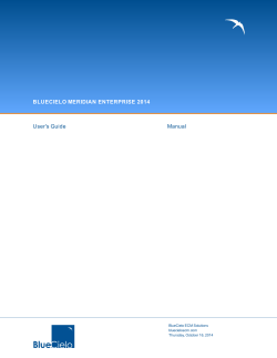 BLUECIELO MERIDIAN ENTERPRISE 2014 User`s Guide Manual