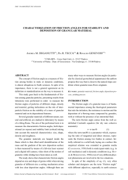 CHARACTERIZATION OF FRICTION ANGLES FOR STABILITY AND