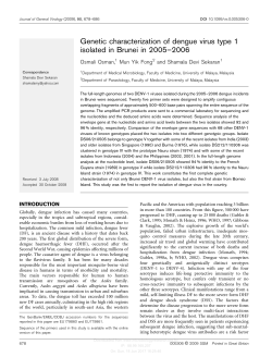 Genetic characterization of dengue virus type 1 isolated in Brunei in