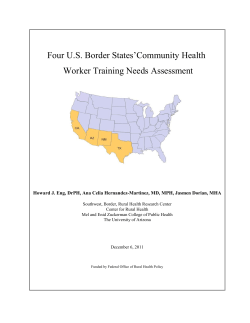 Four U.S. Border States`Community Health Worker Training Needs