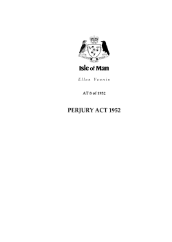 Perjury Act 1952 - Isle of Man Legislation