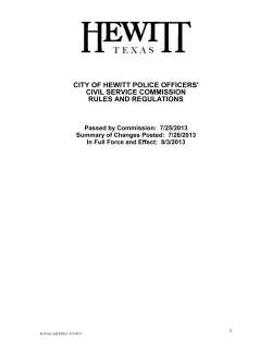 Civil Service Commission Rules and Regs