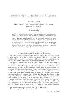 Infinite paths in a Lorentz lattice gas model